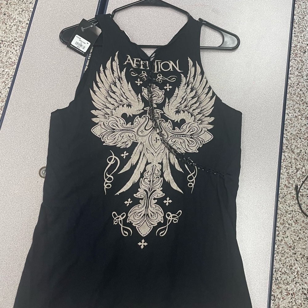 Affliction Black Sleeveless Graphic Tank Top